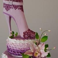 Heel boot and orchid 