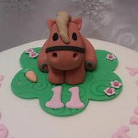 horsey cake and cupcakes
