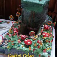 Willy Wonka cake with working waterfall!
