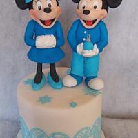 blue Mickey and minnie