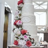 5 Tiered Floral Wedding Cake