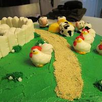 Farm Animal Birthday Cake with Smash Cake