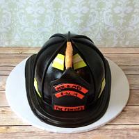 Groom's  Fireman Helmet Cake