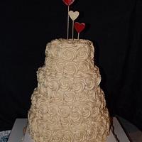 Rose Swirl Wedding Cake (Whipped Cream Frosting)