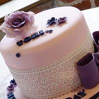 Lace and rose cake