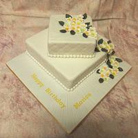 60th Birthday Cake with Trailing Flowers