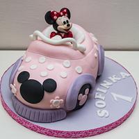 Minnie Mouse with a car 