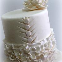 Ruffle Dress Inspired Wedding Cake 