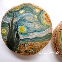 Van Gogh Inspired Cake, Cookie, and Macaron