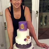 Elegant purple wedding cake