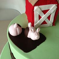 Farm Animal Cake and Cupcakes