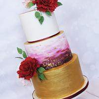 Bold Winter Wedding Cake
