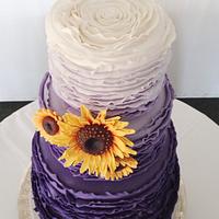 Purple Ombre and Sunflowers