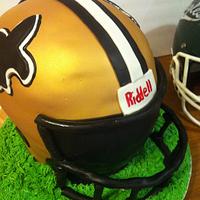 Life Size Saints Helmet Cake