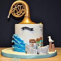 Birthday Cake with French horn
