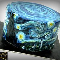 Starry Night Cake - Hand painted