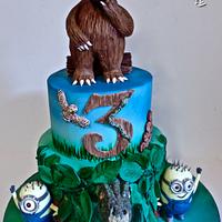 Gruffalo, Minion and Dinasaur cake :)