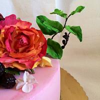 Cake with sugar flowers