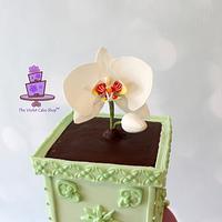 Life & Hope - ORCHID in a Planter Birthday Cake