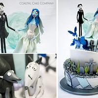 Tim Burton themed wedding cake