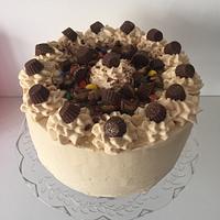 Chocolate guinness cake with peanut butter frosting