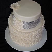 Ivory Ruffle Wedding cake