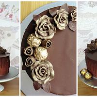 Romantic chocolate cake.