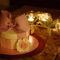 Cake with a large bow.