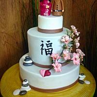 Japanese theme wedding cake