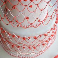 Royal Icing string cake -cpc valentine’s day collab  