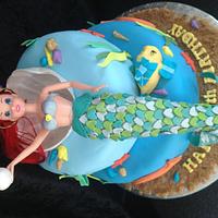 Little mermaid real doll cake