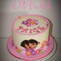 Dora buttercream cake with fondant accents