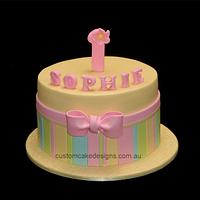 Pastel 1st Birthday Cake
