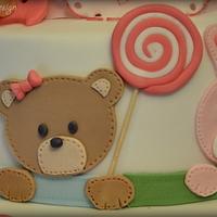 Christening cake for a baby girl