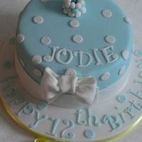 Turquoise Polka dots cake