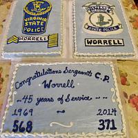 Police retirement cakes in buttercream (#3 cakes)  