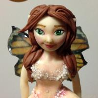 Fairy with gelatin printed butterfly wings 