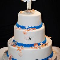 Beach Themed wedding cake