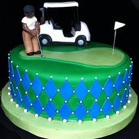 Golfer and Cart Cake