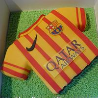 Barcelona Football shirt cake