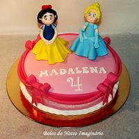 Snow White and Cinderella cake