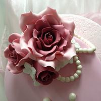 Vintage Lace Anniversary Cake