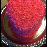 Valentine cake,, Cotton Candy Heart Rose Cake with Mini Cupcakes