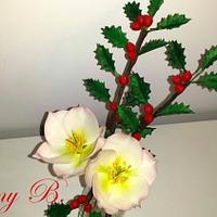 Hellebore and mistletoe arangement