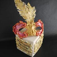 Carnival mask cake