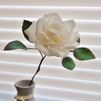 simply white- rose gumpaste flower