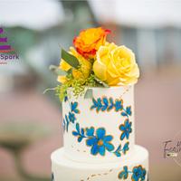 Hand painted Wedding cake
