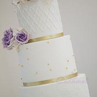 Purple-White Wedding Cake