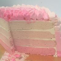 Pink Ombre ruffle cake