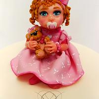 Little girl in pink Cake